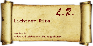 Lichtner Rita névjegykártya